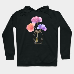 Mason Jar With Flowers Hoodie